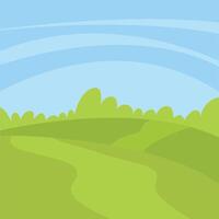 vector landscape field and sky background