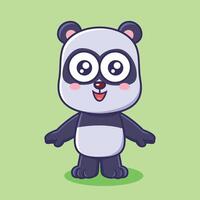 Cute panda animal character cartoon vector illustration