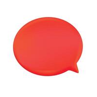 Vector 3d realistic render red round speech bubble balloon