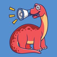 Cute brachiosaurus dinosaur character cartoon vector illustration