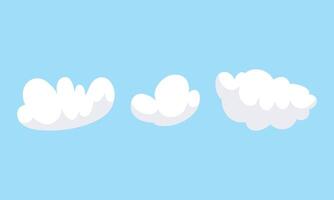 vector flat clouds collection on blue background