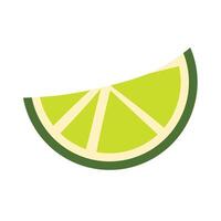 Vector lime wedge fruit flat illustration citrus fruit design element