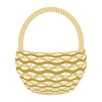 Vector picnic basket icon cartoon empty handmade wicker
