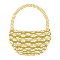 Vector picnic basket icon cartoon empty handmade wicker