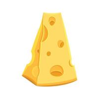 Swiss cheese triangle isolated on white background vector