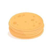 Stack of round empty corn tortillas tacos vector