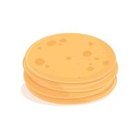 Stack of round empty corn tortillas tacos vector