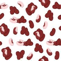 Seamless pattern of red beans vector