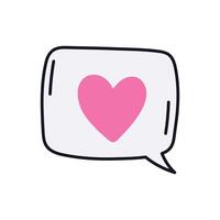 vector love message element vector in doodle style on white