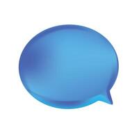 Vector 3d realistic render blue round speech bubble balloon