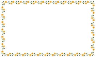 Vector hand drawn spring floral frame