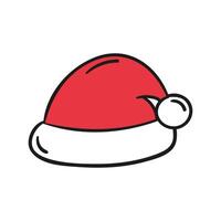 hand drawn santa claus hat on white background vector