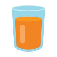 vector glass of organge juice on white background