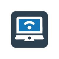 Computer WiFi network icon vector