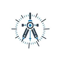 Drawing compass icon vector