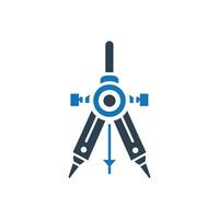 Drawing compass icon vector