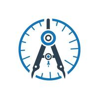 Drawing compass icon vector