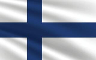 Finland flag vector illustration. Finland national flag. Waving Finland flag.