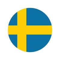 Sweden national flag vector illustration. Sweden Round flag.