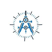 Drawing compass icon vector