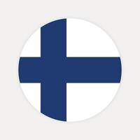 Finland national flag vector illustration. Finland Round flag.