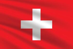 Switzerland flag vector illustration. Switzerland national flag. Waving Switzerland flag.