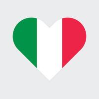 Italy national flag vector illustration. Italy Heart flag.