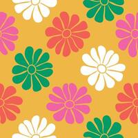 Retro Floral Pattern Spring retro background Flowers Repeat pattern vector