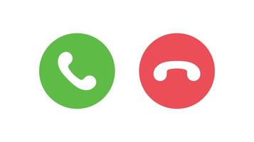 Phone call accept and decline buttons icon Vector illustration. Phone call symbol icon.