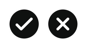 Right And Wrong icon Vector Illustration. Check mark and Cross mark sign. Yes And No Check Marks Icons.