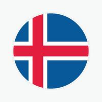 Iceland national flag vector illustration. Iceland Round flag.