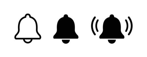 Notification bell icon set. New message notification reminder icons collection. vector