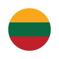 Lithuania national flag vector illustration. Lithuania Round flag.