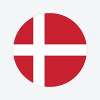 Denmark national flag vector illustration. Denmark Round flag.