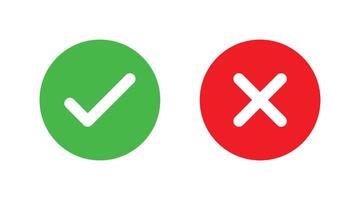 Right And Wrong icon Vector Illustration. Check mark and Cross mark sign. Yes And No Check Marks Icons.