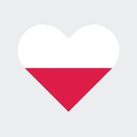 Polonia nacional bandera vector ilustración. Polonia corazón bandera.