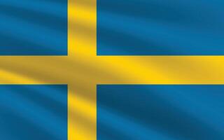Sweden flag vector illustration. Sweden national flag. Waving Sweden flag.