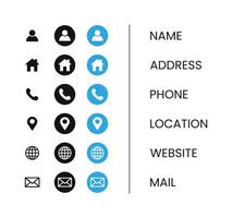 Web contact us icon. Business Contact Us information icons collection. vector