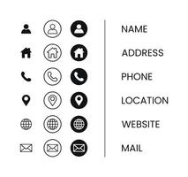 Web contact us icon. Business Contact Us information icons collection. vector