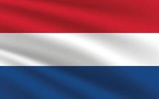 Netherlands flag vector illustration. Netherlands national flag. Waving Netherlands flag.