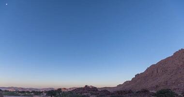 Day to night time-lapse movie of the starry sky and the Milky Way taken in Namibia video