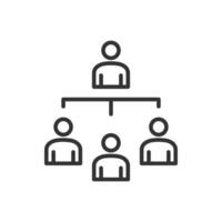 Organization icon. Business teamwork, team building, work group and human resources minimal thin line web icon set vector