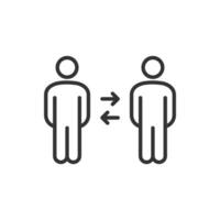 Interaction icon. Business teamwork, team building, work group and human resources minimal thin line web icon set vector