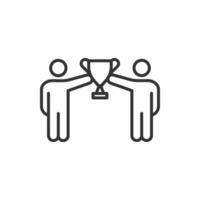 Business teamwork, team building, work group and human resources minimal thin line web icon set vector