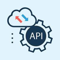 api blue and black sign that says app on it vector