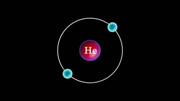 helium atom med elektroner roterande runt om de atom video