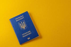 ukrainian passport and 100 euro banknotes photo