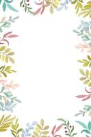 border with wild leaf decorations, leaf frame vector