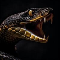 ai generado de cerca retrato de cobra serpiente, generativo ai foto