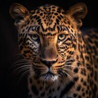 AI generated close up portrait of leopard. generative ai photo